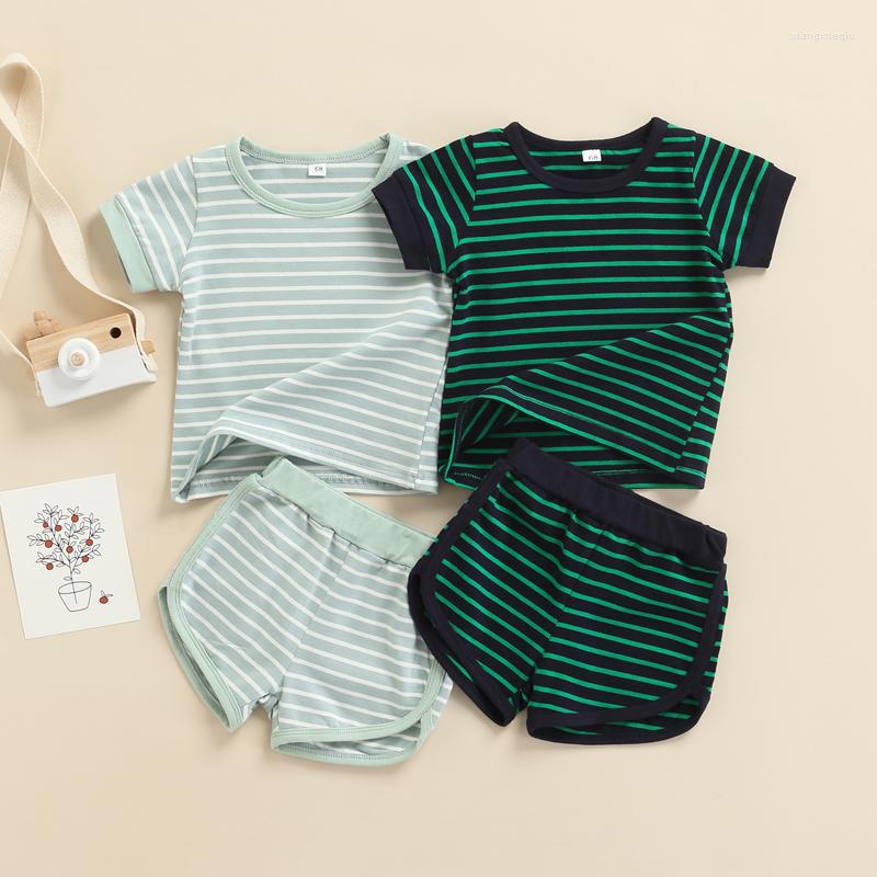Clothing Sets 2Pcs Summer Baby Boys Outfit Toddlers Horizontal Stripes Round Collar Short Sleeve Tops Shorts Child Girl SetClothing
Clothing Sets 2Pcs Summer Baby Boys Outfit Toddlers Horizontal Stripes Round Collar Short Sleeve Tops Shorts Child Girl SetClothing