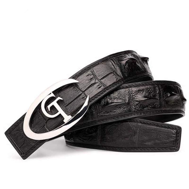 Belts Gete Estuarine Crocodile Men Belt Male Smooth Buckle Thailand 925 Silver, Black
Belts Gete Estuarine Crocodile Men Belt Male Smooth Buckle Thailand 925 Silver, Black