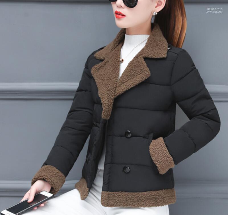 Women' Teddy Hair Short Coat Jacket Fashion Lapel Stitching Double-breasted Oblique Pocket Cotton Clothing Keep Warm Feminine Luci22, As photo 4
Women' Teddy Hair Short Coat Jacket Fashion Lapel Stitching Double-breasted Oblique Pocket Cotton Clothing Keep Warm Feminine Luci22, As photo 4