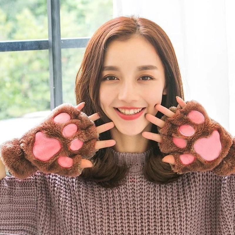 Five Fingers Gloves Women Adult Winter Warm Half Finger Cute Cartoon Cat Embroidery Anime Kitten Thicken Fuzzy Plush Fingerless Mittens
Five Fingers Gloves Women Adult Winter Warm Half Finger Cute Cartoon Cat Embroidery Anime Kitten Thicken Fuzzy Plush Fingerless Mittens