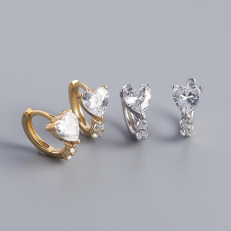 Hoop & Huggie Fashion Shiny Crystal CZ Heart Earrings Female 925 Sterling Silver Fine Jewelry Simple Rhinestone Wedding For GirlHoop
Hoop & Huggie Fashion Shiny Crystal CZ Heart Earrings Female 925 Sterling Silver Fine Jewelry Simple Rhinestone Wedding For GirlHoop