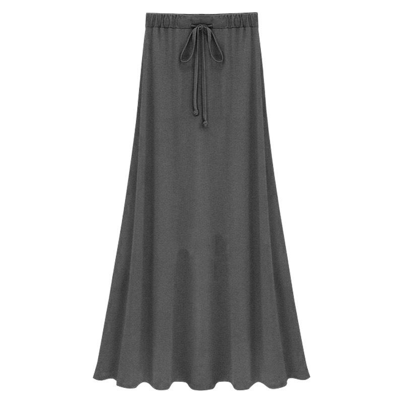Womens Elastic Waist A-line Skirts Hip Slim Long Loose Sheds Split Large Size Knitted OLV1080 220317