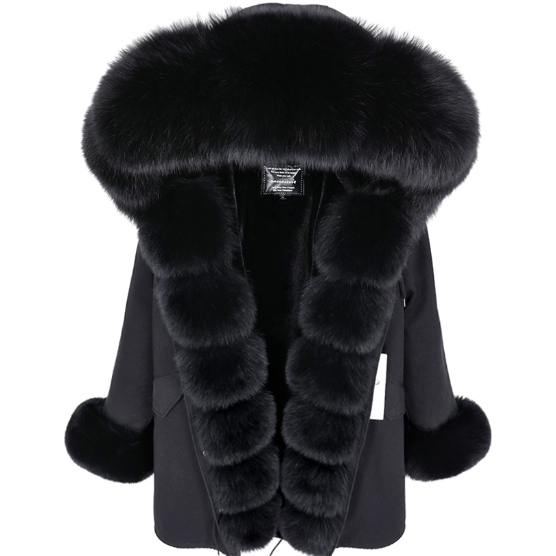 MaoMaoKong Women's winter jacket real fur straw jacket Slim long women's warm windbreaker parka Winter outdoor sports top 201016