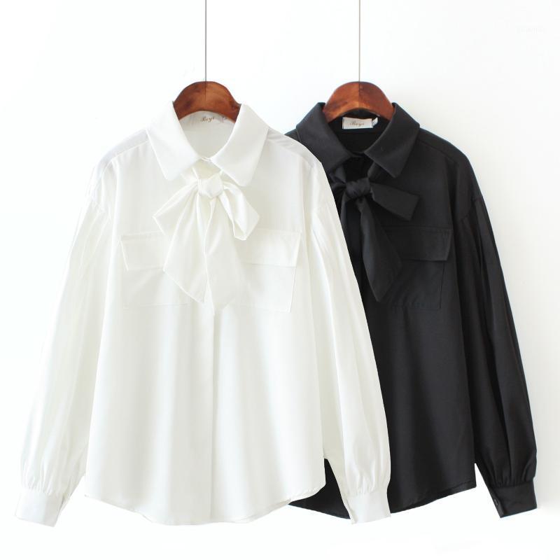 Women's Blouses & Shirts Pure Color Clothing Elegant Plus Size White Black Turn-down Collar Bow Long Sleeve Loose Blouse For Office Lady, White blouse
Women's Blouses & Shirts Pure Color Clothing Elegant Plus Size White Black Turn-down Collar Bow Long Sleeve Loose Blouse For Office Lady, White blouse