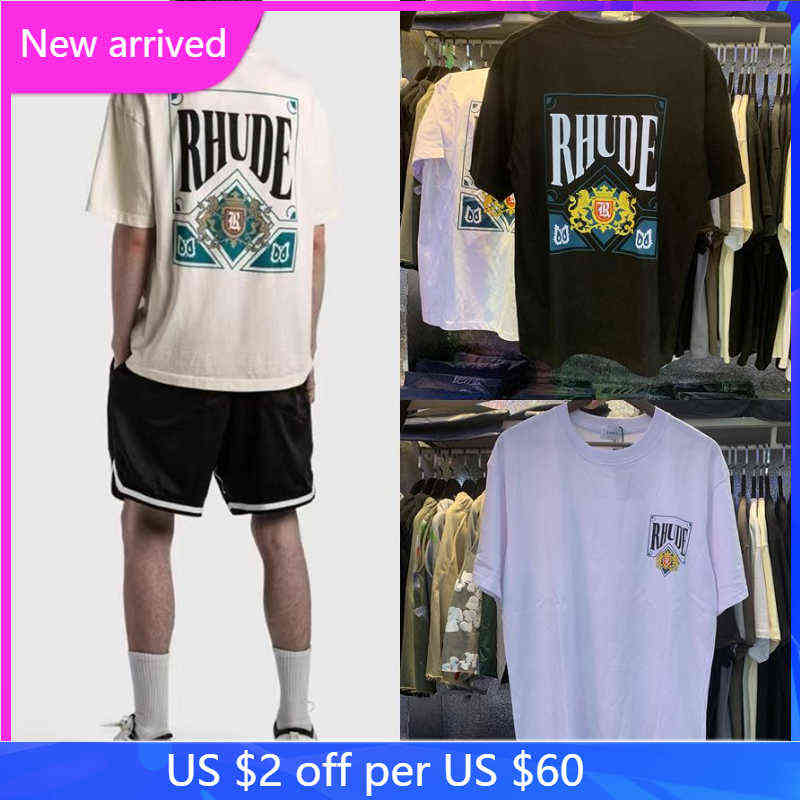Rhude Tshirt High Quantity Playing Card Print Short Sleeve Men Women t Shirts, White 
Rhude Tshirt High Quantity Playing Card Print Short Sleeve Men Women t Shirts, White