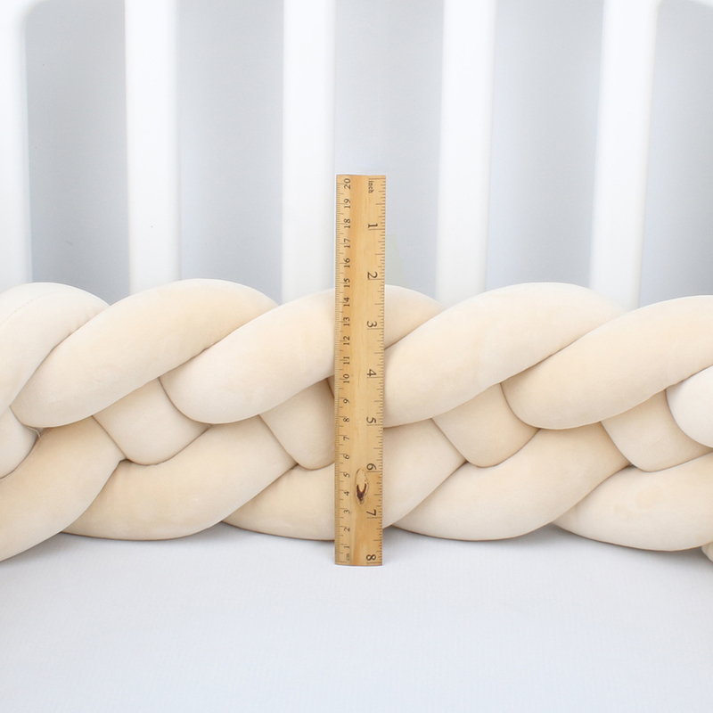 4 Strands Braid Baby Crib Bumper Knot Bed Bumper Nursery Cradle Baby Bedding Room Decor Crib Protector 12cm and 15cm Height 220531