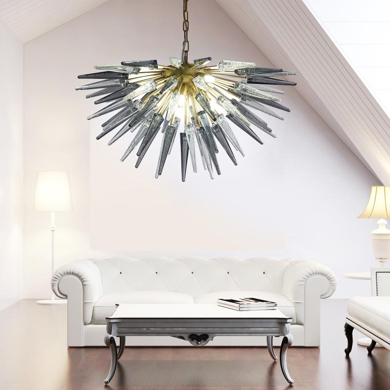 Pendant Lamps Modern Gray Color Hand Blown Glass Crystal Chandelier Round Shape Murano LED Lighting Fixture
Pendant Lamps Modern Gray Color Hand Blown Glass Crystal Chandelier Round Shape Murano LED Lighting Fixture