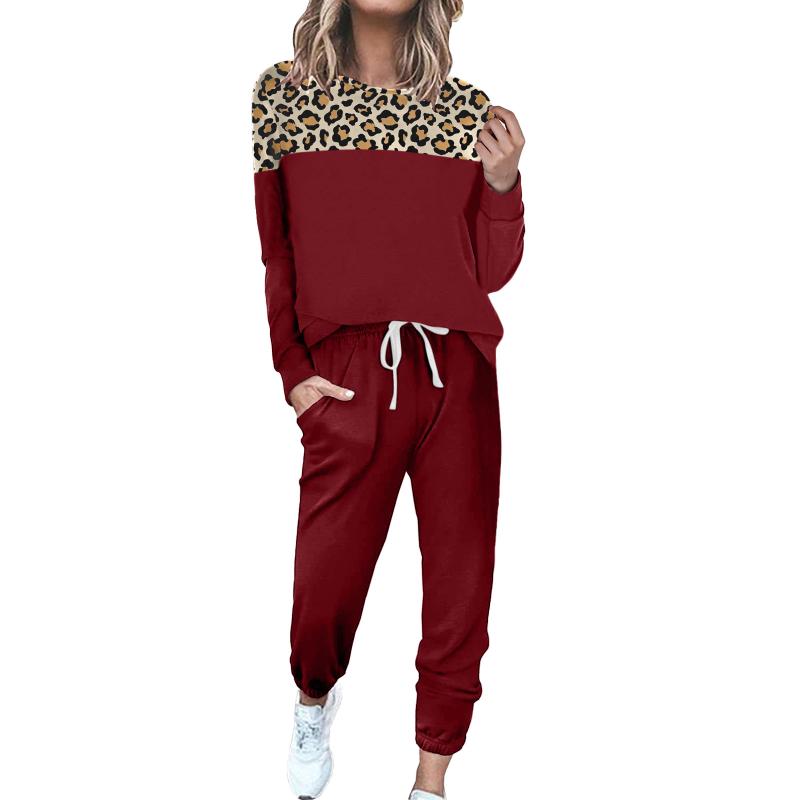 Women' Two Piece Pants Women 2 Set Of Round Neck Leopard Color Matching Stitching Casual Top Hoodies+pants Sets Sweatpants Vintage Suits G3, Bu
Women' Two Piece Pants Women 2 Set Of Round Neck Leopard Color Matching Stitching Casual Top Hoodies+pants Sets Sweatpants Vintage Suits G3, Bu