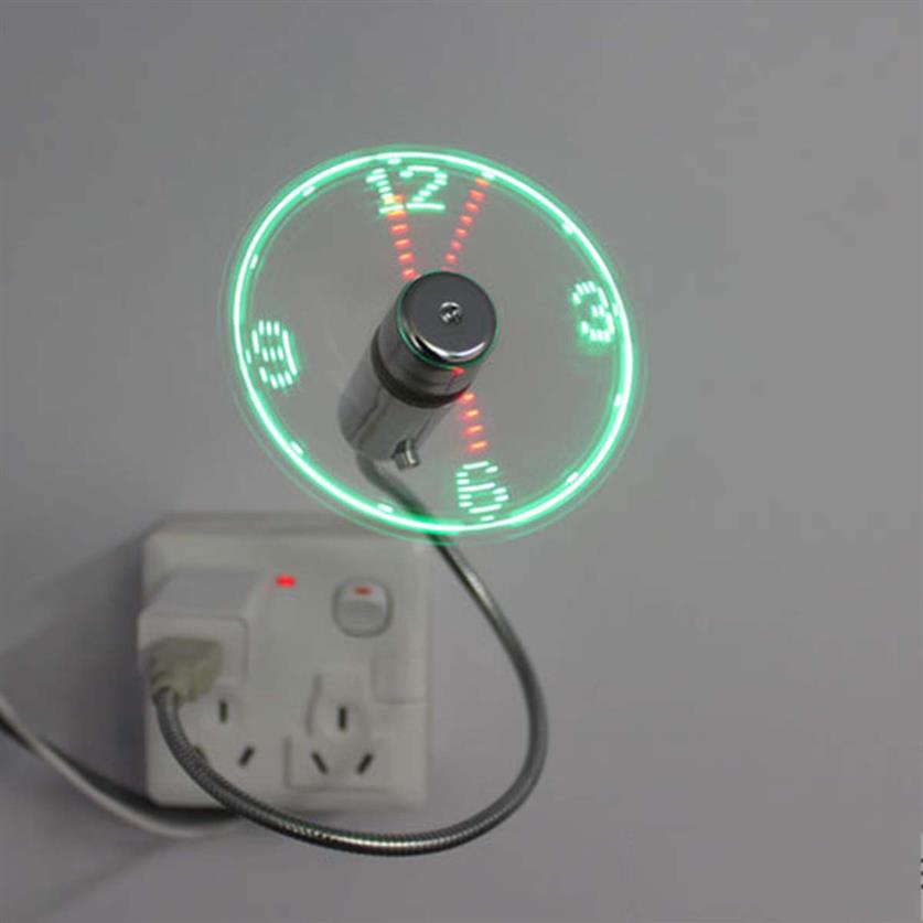 Epacket USB Gadget Mini Flexible LED Light Fan Clock Desktop Clock Cool Gadgets Time Display196l