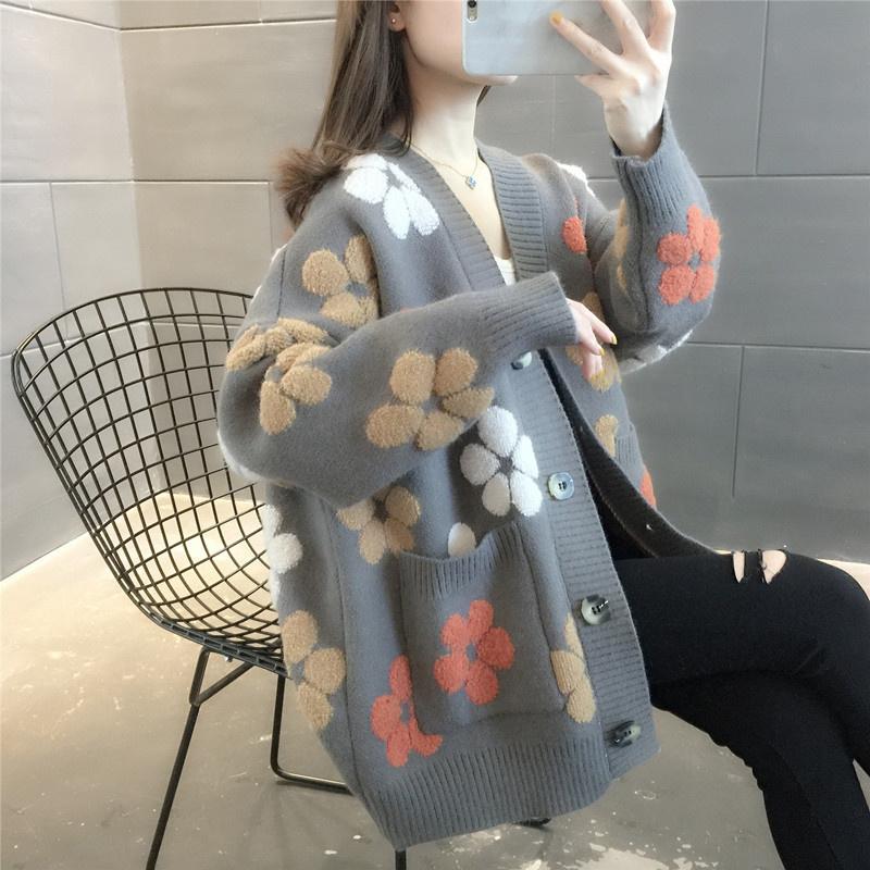Women's Knits & Tees Fashion Autumn Embroidery Flowers Big Pocket Knitted Sweater Women Student Tops Loose V-Neck Long Sleeve Knit Cardigan, 01
Women's Knits & Tees Fashion Autumn Embroidery Flowers Big Pocket Knitted Sweater Women Student Tops Loose V-Neck Long Sleeve Knit Cardigan, 01