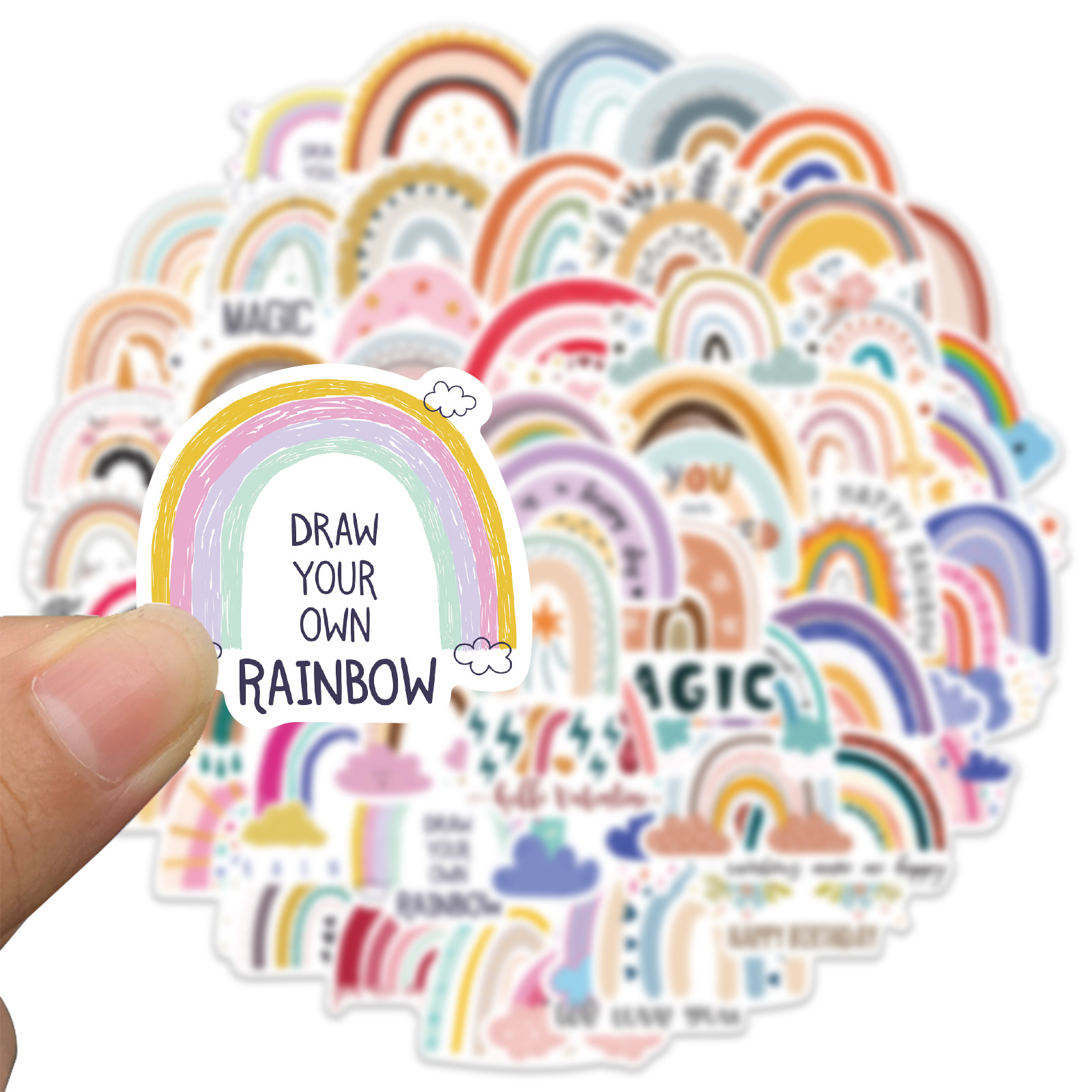 60Pcs Ins Rainbow Stickers Non-Random For Car Bike Luggage Sticker Laptop Skateboard Motor Water Bottle Snowboard wall Decals Kids Gifts, Multi-color
60Pcs Ins Rainbow Stickers Non-Random For Car Bike Luggage Sticker Laptop Skateboard Motor Water Bottle Snowboard wall Decals Kids Gifts, Multi-color