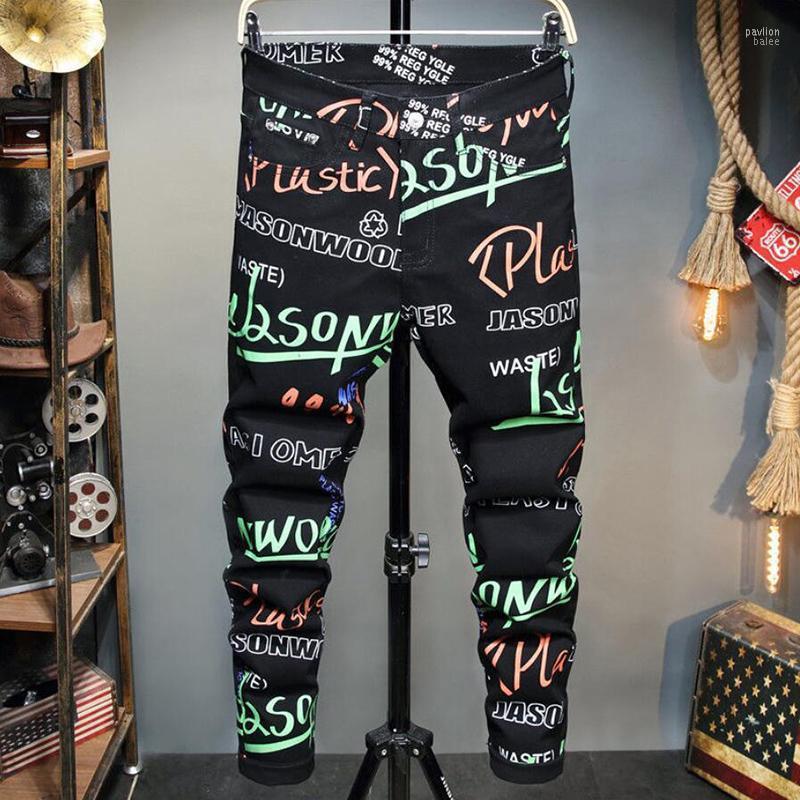 Men's White Alphanumeric Jeans Printed Black Fashion Stretch Denim Pencil Pants Street Skateboard, K4
Men's White Alphanumeric Jeans Printed Black Fashion Stretch Denim Pencil Pants Street Skateboard, K4