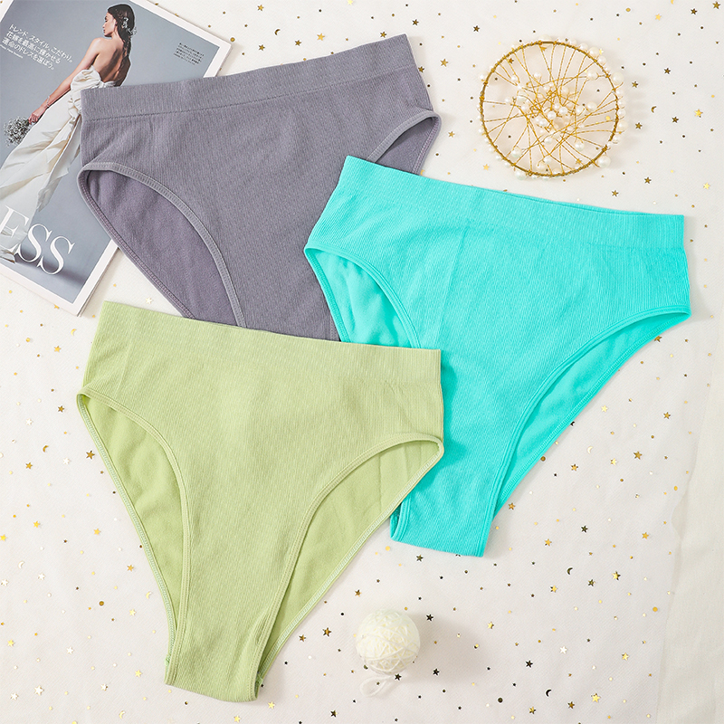 3PCS/Set Panties Women High Rise Briefs Cut Seamless Underwear Female Underpants Super Soft Panty Lingerie S-L 220426