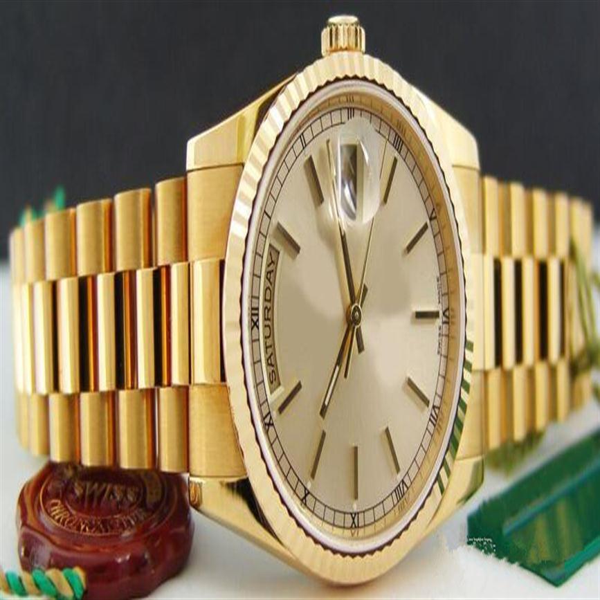 Factory Supplier Luxury Sapphire Automatic 36mm Mechanical 18kt GOLD Day-Date PRESIDENT 118238 Mens Watch Watches260Y
Factory Supplier Luxury Sapphire Automatic 36mm Mechanical 18kt GOLD Day-Date PRESIDENT 118238 Mens Watch Watches260Y