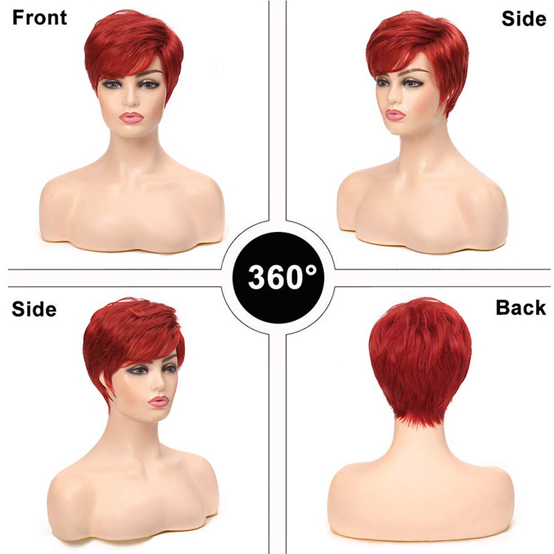 Short Blonde Wigs for Women Layered Synthetic Heat Resistant Pixie Wig for Party Cosplay Use