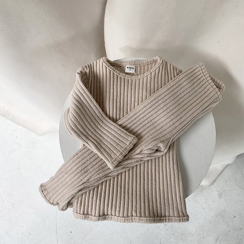 Autumn Winter Baby Boys And Girls Clothes Set Ribbed Sweater Bottom Shirts Pants Suit Children's Clothing 2 Piece 220507