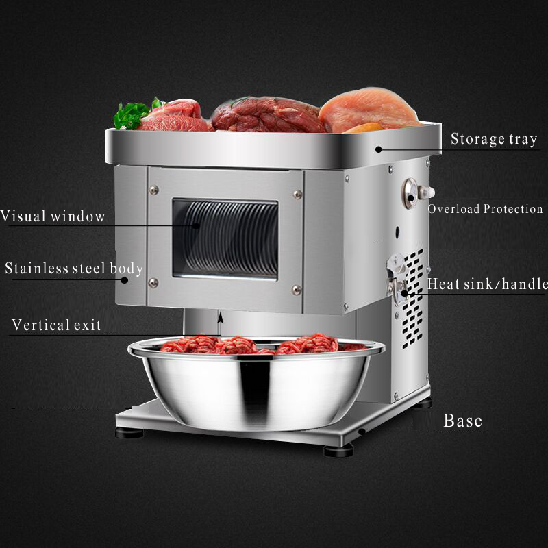 1100W meat cutting machine for canteen hotel kitchen restaurant supermarket meat slicer shredding dicing