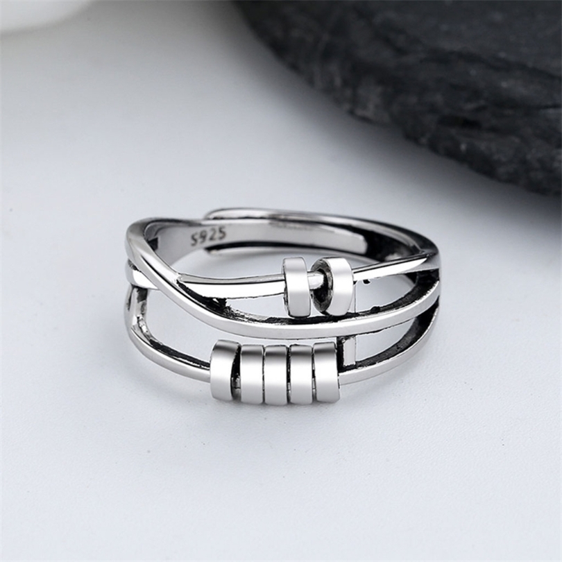 Anxiety Ring Adjustable Opening Women Men Fidget Ring With Bead Worry Stress Relief Jewelry For Female Stacking Finger Rings 220728
Anxiety Ring Adjustable Opening Women Men Fidget Ring With Bead Worry Stress Relief Jewelry For Female Stacking Finger Rings 220728