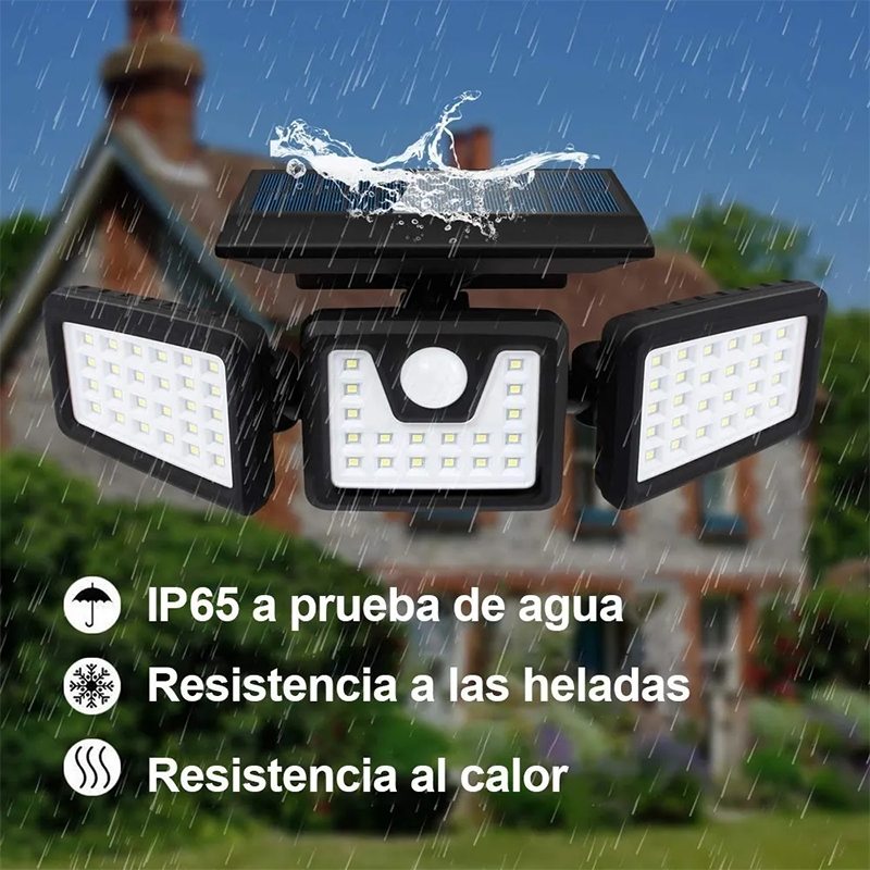 74 LED Solar PIR Motion Sensor Light 3 Sides Illumination Wireless with 270 degree Wide Angle IP65 Waterproof Street Lights