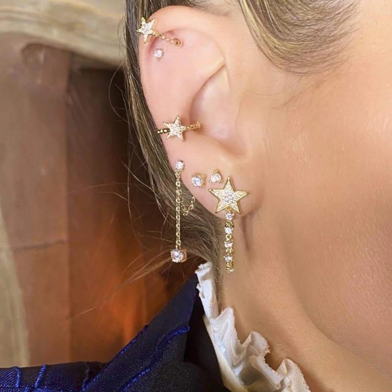 Dangle & Chandelier High Quality Sparking Bling Double Sided Fashion Women Jewelry 5A Cubic Zirconia Cz Star Shape Tassel Stud EarringsDangl
Dangle & Chandelier High Quality Sparking Bling Double Sided Fashion Women Jewelry 5A Cubic Zirconia Cz Star Shape Tassel Stud EarringsDangl