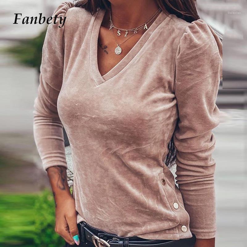 Women Casual V Neck Metal Buttons Velvet Blouses Autumn Solid Puff Long Sleeve Pullover Tops Streetwear Female Slim Shirt Blusas Women, Purple
Women Casual V Neck Metal Buttons Velvet Blouses Autumn Solid Puff Long Sleeve Pullover Tops Streetwear Female Slim Shirt Blusas Women, Purple