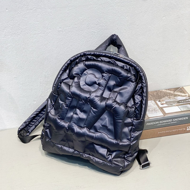 Autumn winter Korean fashion cotton schoolbag space cotton air bag double shoulder bag down womens bag 220713