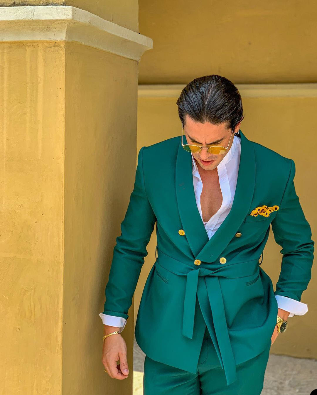 Green Wedding Tuxedos For Men Shawl Lapel 2 Pieces Slim Fit Costume Homme Mariage Traje Novio Prom Evening Pants Suits