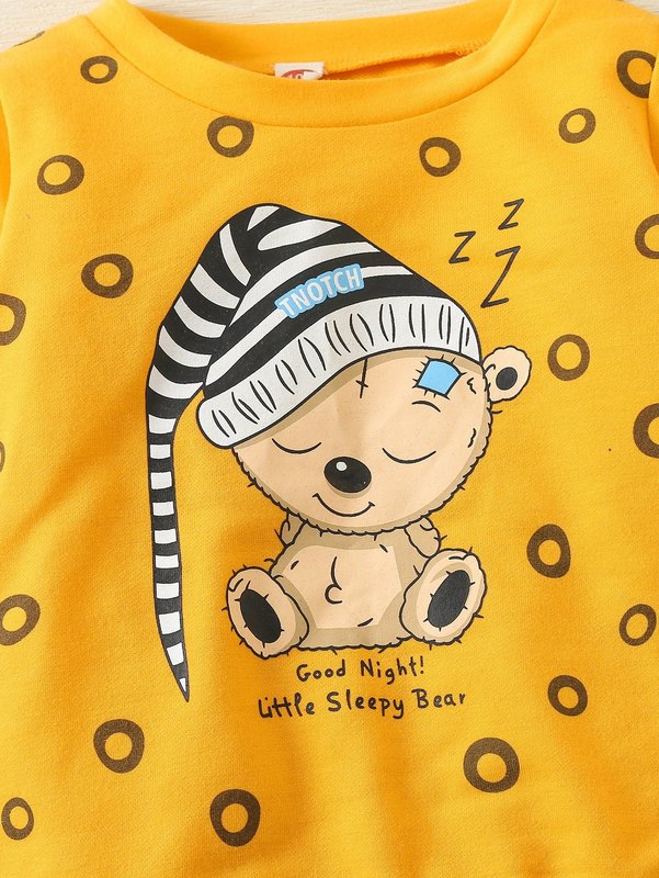 Toddler Boys Cartoon And Slogan Graphic Sweatshirt SHE