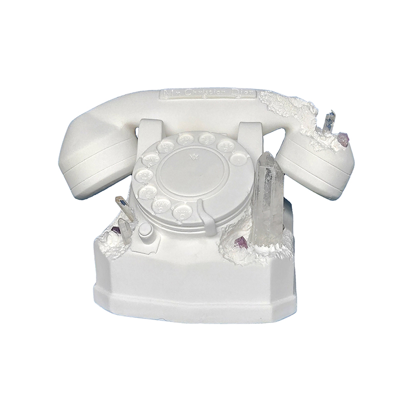 Home Furnishings Artistic Decorative Objects Future Relic Telephone Figurines Hypebeast Collection Plaster Landline Corroded By Crystal Handicraft Sup