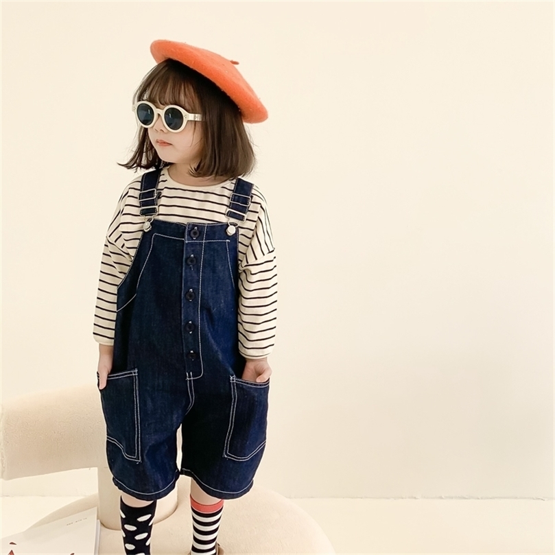 Korean style Spring summer girls fashion oversized overalls shorts Boys thin loose denim bodysuits 210708, Blue
Korean style Spring summer girls fashion oversized overalls shorts Boys thin loose denim bodysuits 210708, Blue