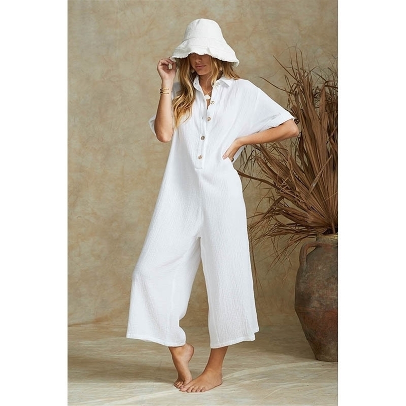 Cotton Linen Jumpsuit Elegant for Women Sleeveless Vest Conjoined Female Trousers Elegance Casual Loose Jumpsuits T200509