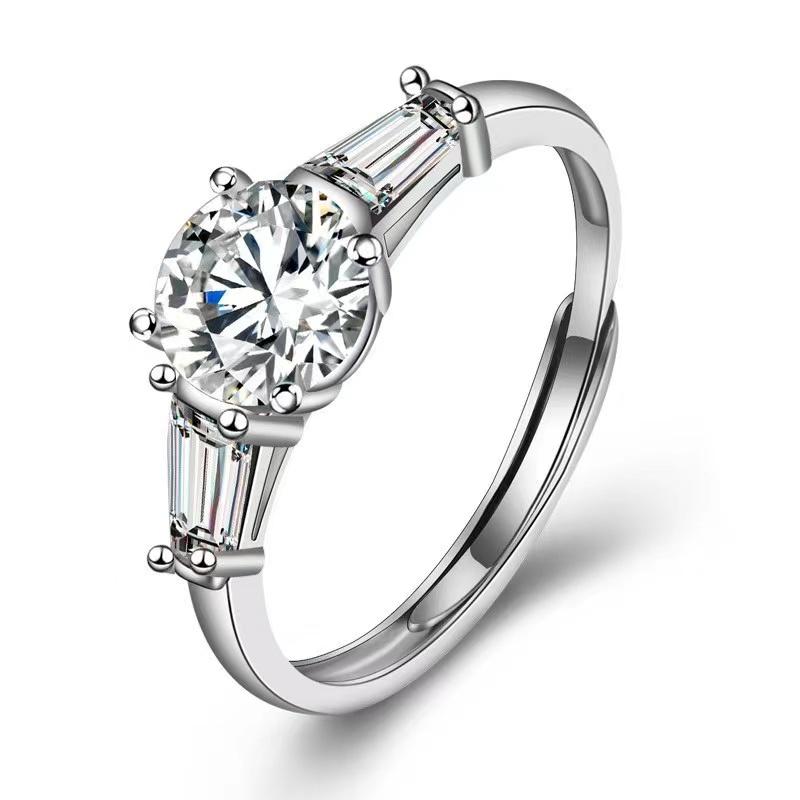 Cluster Rings Classic Real 1ct D Color Moissanite Engagement Ring For Women 100% 925 Sterling Silver Plated Gold Adjustable Fine JewelryClus
Cluster Rings Classic Real 1ct D Color Moissanite Engagement Ring For Women 100% 925 Sterling Silver Plated Gold Adjustable Fine JewelryClus