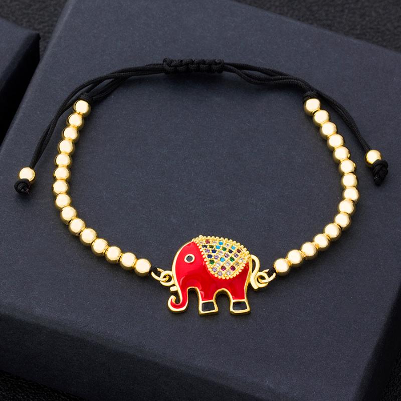 Charm Bracelets Colors Cute Animal Elephant Bracelet CZ Stone Copper Bead Rope Adjustable Handmade Jewelry Gift For Women Wedding Engagement
Charm Bracelets Colors Cute Animal Elephant Bracelet CZ Stone Copper Bead Rope Adjustable Handmade Jewelry Gift For Women Wedding Engagement