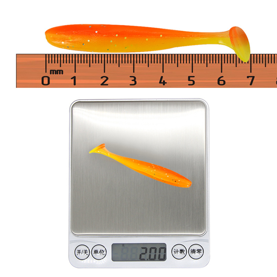 Shad Worm Soft Bait 70mm T Tail Jigging Wobblers Fishing Lure Tackle Bass Pike Aritificial Silicone Swimbait Convenient And Practi