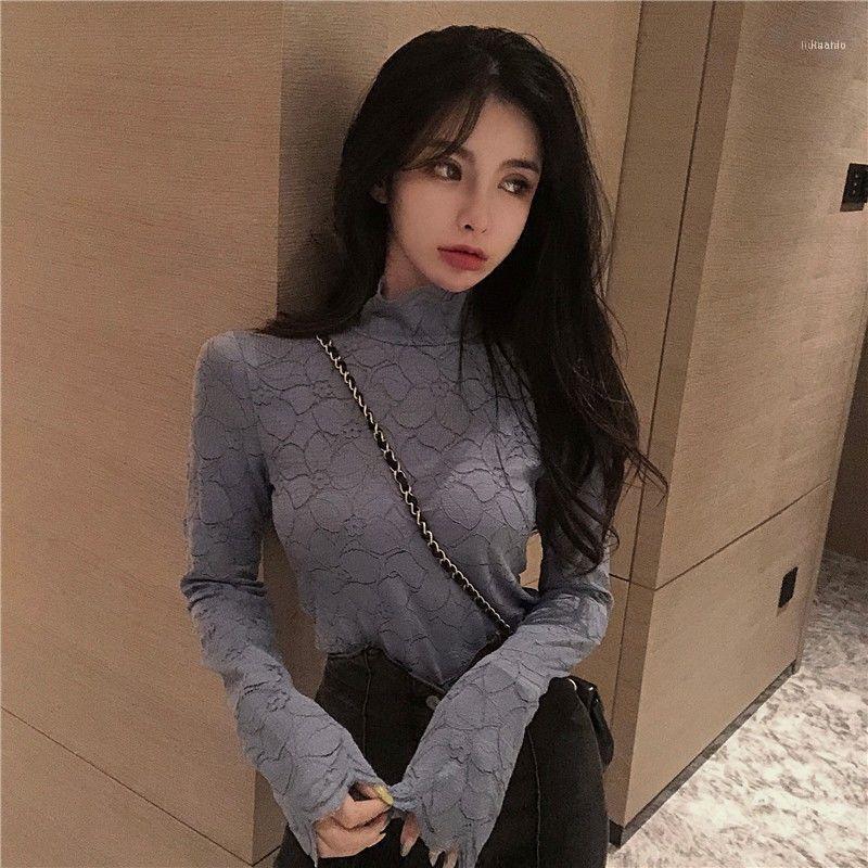 Women's Blouses & Shirts Women Blouse Turtleneck Mesh Sexy Long-Sleeved Lace Top Clothes Autumn Winter Ropa De Mujer, Black 
Women's Blouses & Shirts Women Blouse Turtleneck Mesh Sexy Long-Sleeved Lace Top Clothes Autumn Winter Ropa De Mujer, Black