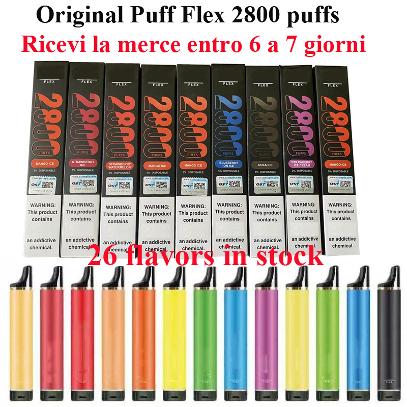 The Fastest shipping Puff Flex 2800 Puffs Disposable 2% 5% nic Electronic Cigarette Vape Pen Device 850mAh Battery 10ml Cartridge E Cigarettes Vaporizer 26 Colors
The Fastest shipping Puff Flex 2800 Puffs Disposable 2% 5% nic Electronic Cigarette Vape Pen Device 850mAh Battery 10ml Cartridge E Cigarettes Vaporizer 26 Colors