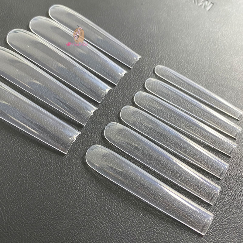 3XL Square Straight Long Full Cover Nails Artificial Acrylic False Nail Tips Clear Press On Manicure Tool 220725
