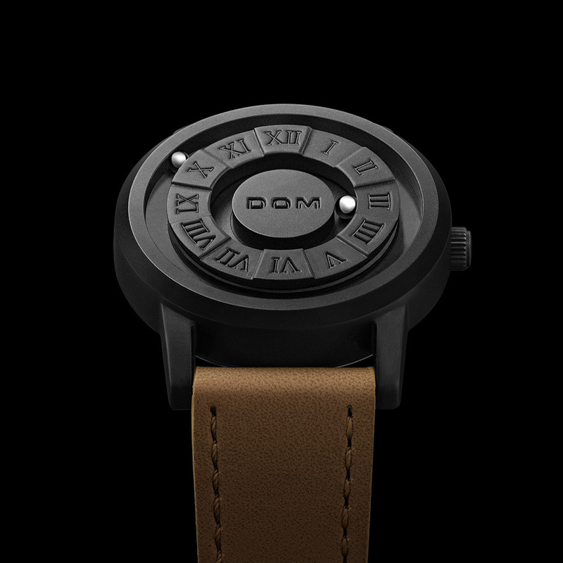 DOM Trend Concept Personality Men's Watch Creative Scrolling Pointer magnetic force Fashion watch for men Waterproof M-1345 220810