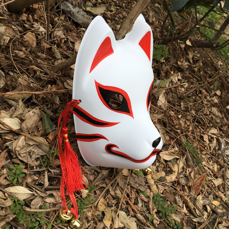 Hand Painted Updated Anbu Mask Japanese Kitsune Mask Full Face Thick PVC for Cosplay Costume 220715