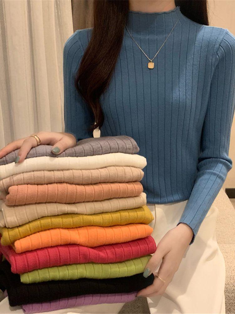 Women's Sweaters Arrivals Long Sleeve Sweater Women Pullovers Solid Black White Knitted Fashion Half Turtleneck Basic Bottoming TopsWomen's, Green
Women's Sweaters Arrivals Long Sleeve Sweater Women Pullovers Solid Black White Knitted Fashion Half Turtleneck Basic Bottoming TopsWomen's, Green
