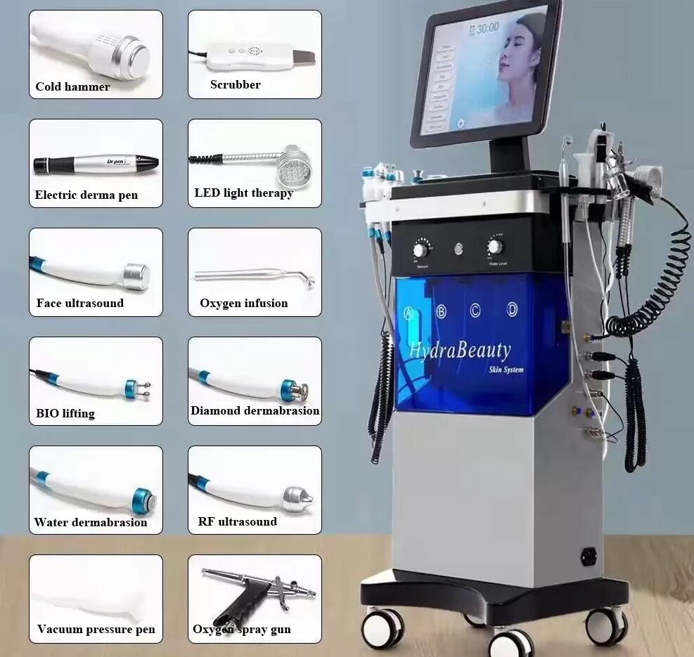 High quality 13 IN 1 Aqua face Clean Microdermabrasion Oxygen Facial equipment Crystal Diamond Water Peeling Derma Roller Skincare Multifunctional Machine
High quality 13 IN 1 Aqua face Clean Microdermabrasion Oxygen Facial equipment Crystal Diamond Water Peeling Derma Roller Skincare Multifunctional Machine