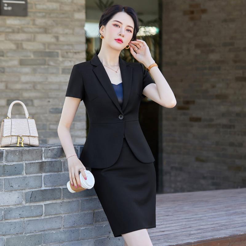 Two Piece Dress Summer Formal Women Skirt Suits Blazer And Jacket Set Short Sleeve Black Ladies Work Business Office Uniform StylesTwo, Blazer only
Two Piece Dress Summer Formal Women Skirt Suits Blazer And Jacket Set Short Sleeve Black Ladies Work Business Office Uniform StylesTwo, Blazer only