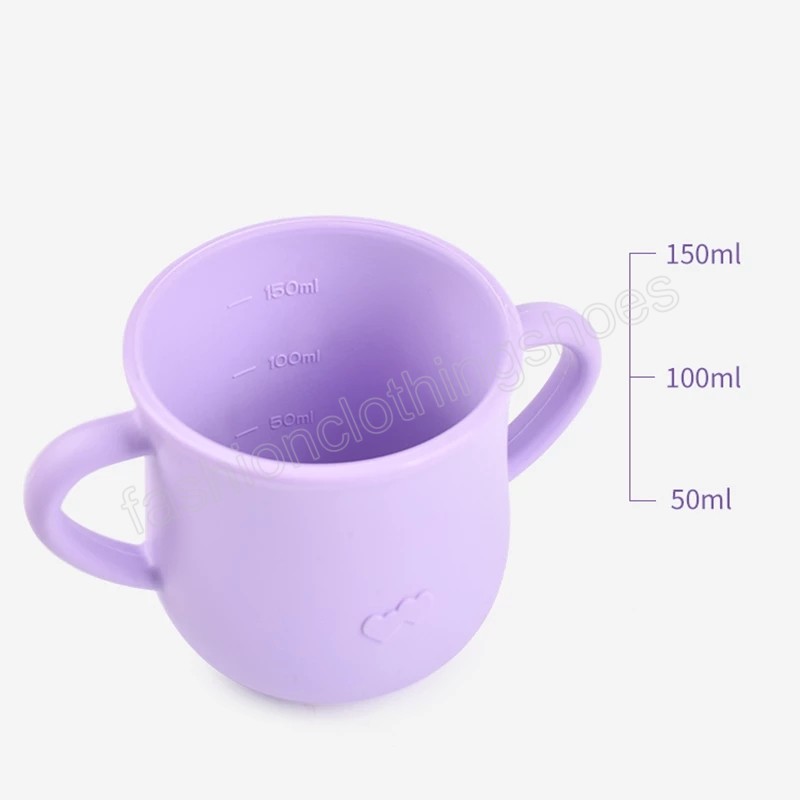 Baby Feeding Cups Food Grade Silicone Children Drinking Straws Cup With Handle Sippy Leakproof Cup With Lids Kids Tableware