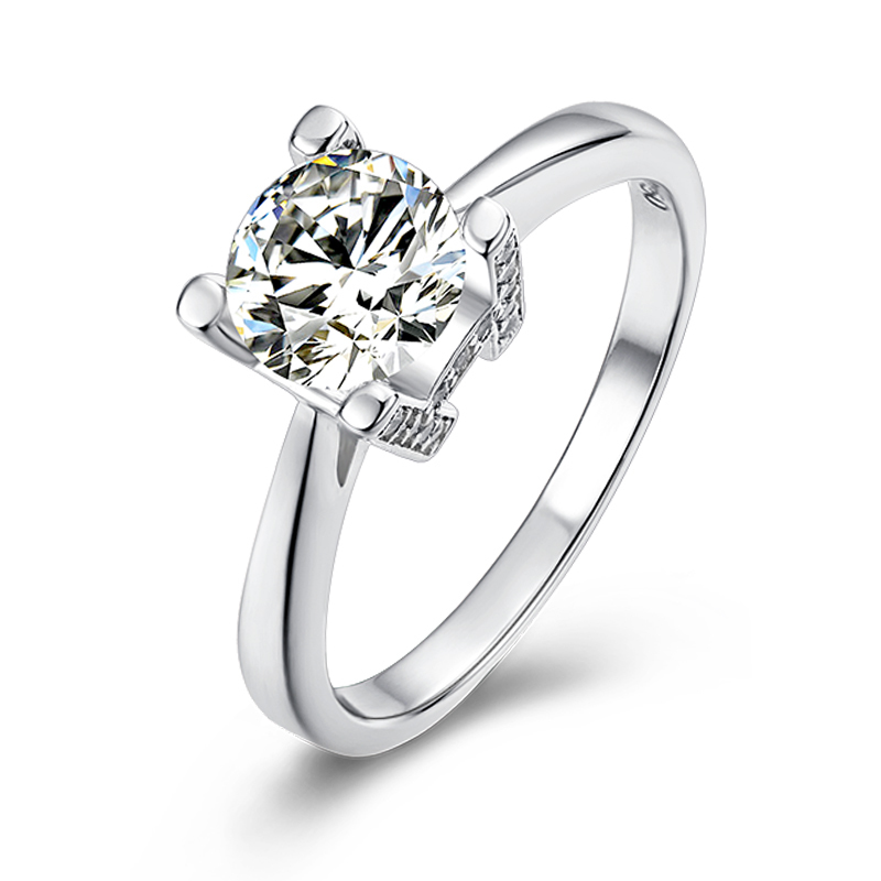 925 silver ring HW character Engagement Anniversary Ring 1ct round excellent cut Proposal 220708