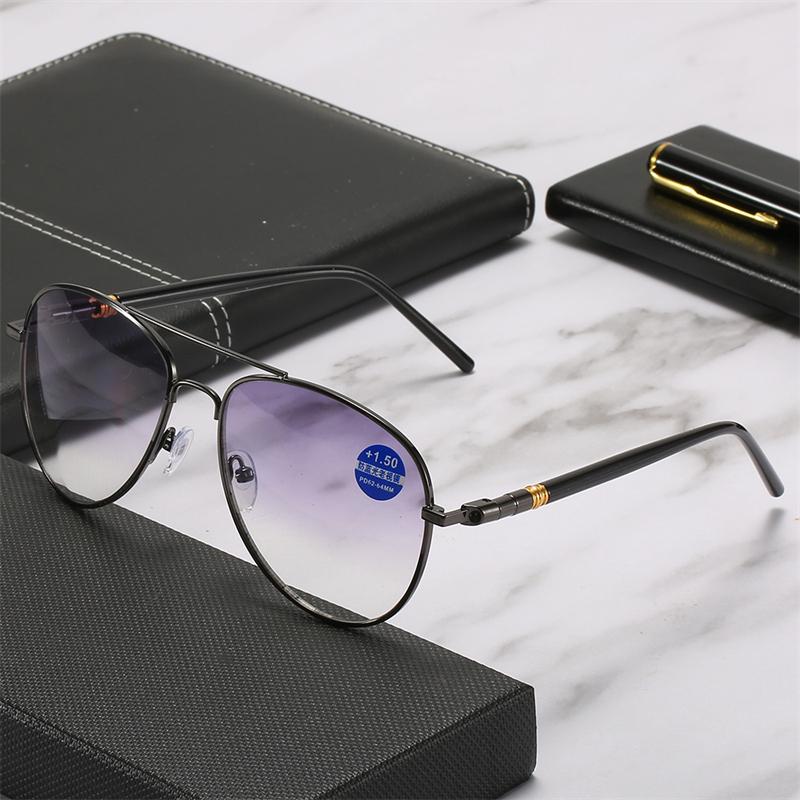 Sunglasses Bifocal Reading Glasses Men Women Retro Anti Blue Light Blocking Presbyopic UV Eyeglasses Full FrameSunglasses