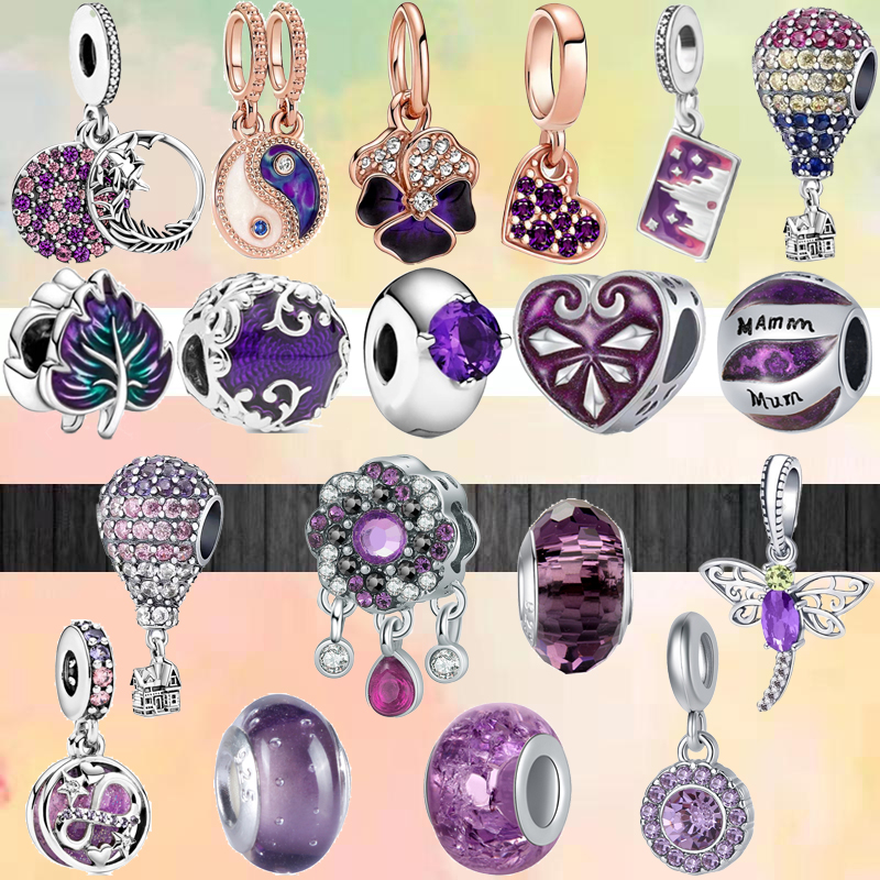 Fit pandora charms 925 bracelet Bead Original box Fashion Purple Flowers Love Leaves Zircon European charm jewelry
Fit pandora charms 925 bracelet Bead Original box Fashion Purple Flowers Love Leaves Zircon European charm jewelry