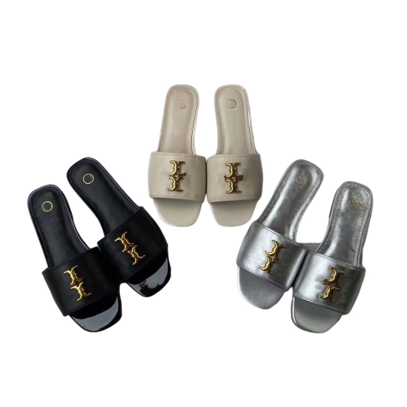 TORies BURCHes TB Luxuries Lassics Women Slipper Fashion Sandals Slides Summer Real Leather Platform Flats Shoes Ladies Beach