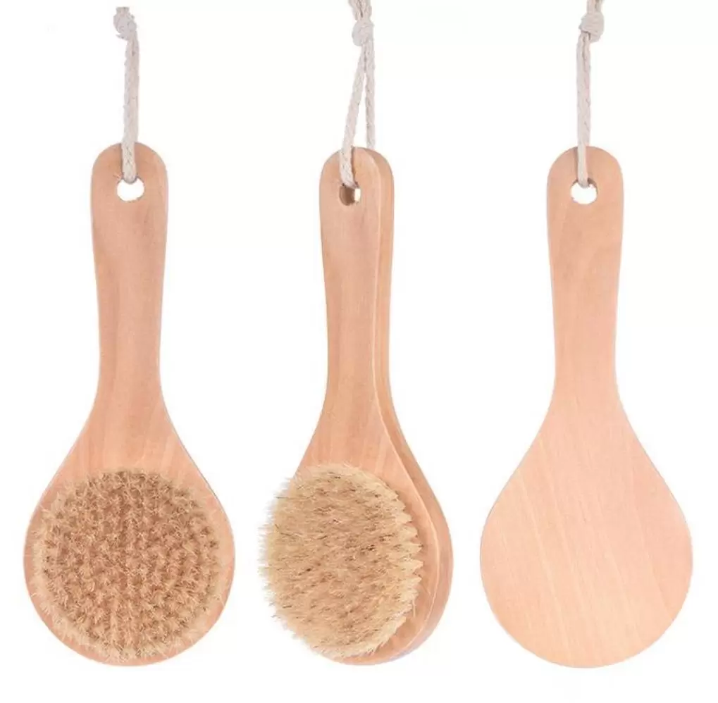 Dry Skin Body Brush with Short Wooden Handle Boar Bristles Shower Scrubber Exfoliating Massager FY5312
Dry Skin Body Brush with Short Wooden Handle Boar Bristles Shower Scrubber Exfoliating Massager FY5312
