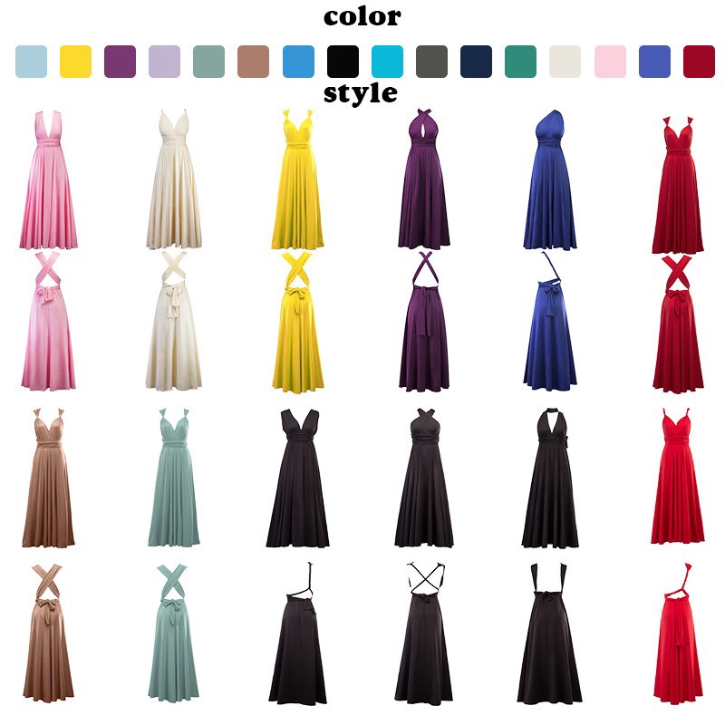 US Stock Bridesmaid Dresses Variable Wearing Ways Top Quality A-e Sleeveless Wine Red Dusty Blue Navy Maid Of Honor Gowns Wedding Guest Wears