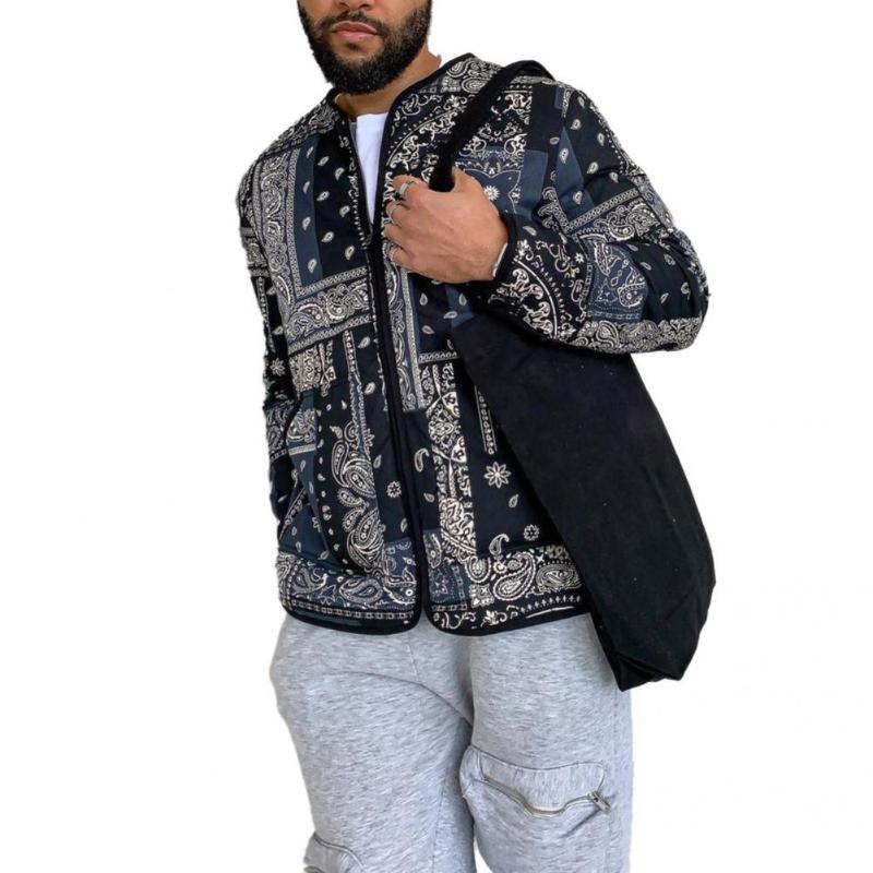 Men's Jackets Men Coat O-Neck Stylish Cold Resistant Cashew Nut Retro Pattern Print Jacket, Black
Men's Jackets Men Coat O-Neck Stylish Cold Resistant Cashew Nut Retro Pattern Print Jacket, Black